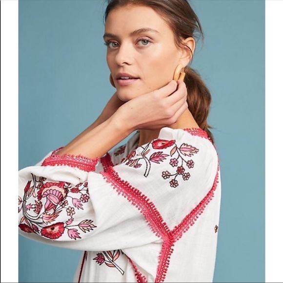 Anthropologie Ranna Gill Floral Embroidered Dress - Picture 8 of 8
